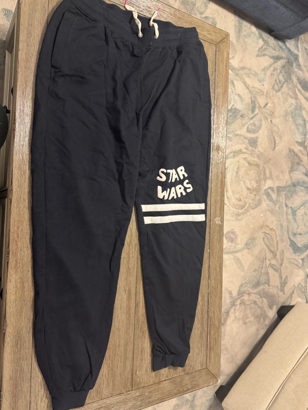 Star Wars Black Sweat Joggers with White Logo & Stripes